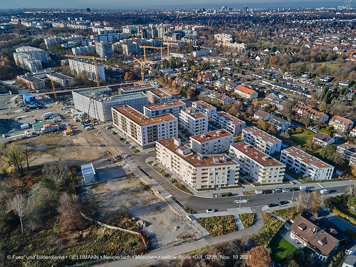 19.11.2021 - Luftbilder von der Baustelle Alexisquartier und Pandion Verde in Neuperlach 19.11.2021 - Luftbilder von der Baustelle Alexisquartier und Pandion Verde in Neuperlach
